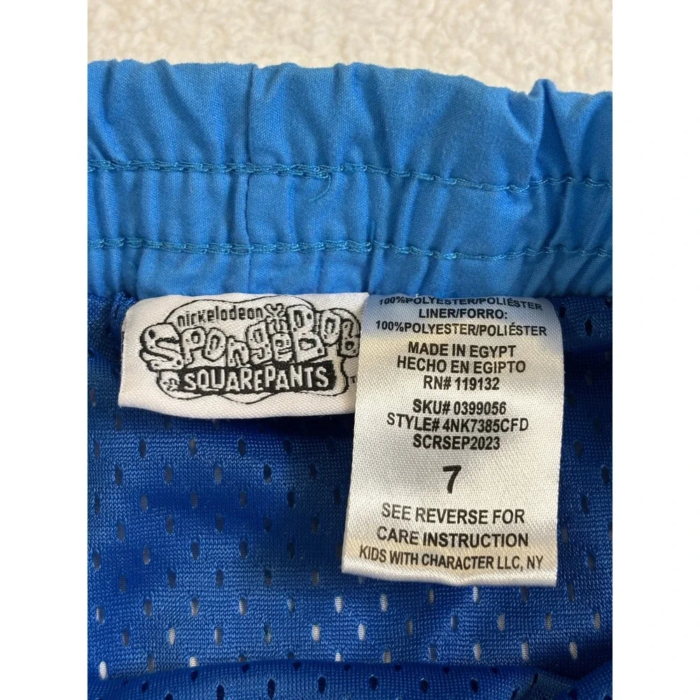 Nickelodeon‎ SpongeBob SquarePants Boys Swim Trunks Blue Striped Size 7
